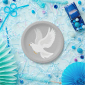 灰色のハトの白い鳥 ペーパープレート (パーティー)