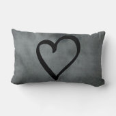 灰色のハート ランバークッション (裏面)