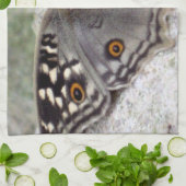 灰色のバタフライイメージ – キッチンティータオル キッチンタオル (折り畳み)