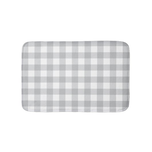 灰色のバッファローの格子縞チェック模様のパターン敷物 バスマット (正面)
