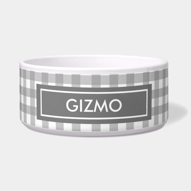 灰色のバッファローの点検犬 ボウル (正面)