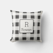 灰色のバッファローの点検|のモノグラム クッション (正面)
