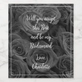 灰色のバラ、灰色のフローラフォトワインラベル ワインラベル (シングルラベル)