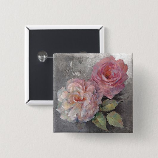 灰色のバラ 缶バッジ (正面&裏面)