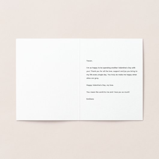 灰色のバレンタインの日に空が幸せ 箔カード (内部)