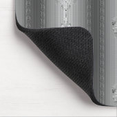 灰色のバロックの花縁どの模様 マウスパッド (コーナー)