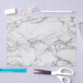 灰色のパターンを持つ白大理石 薄葉紙 (クラフト)