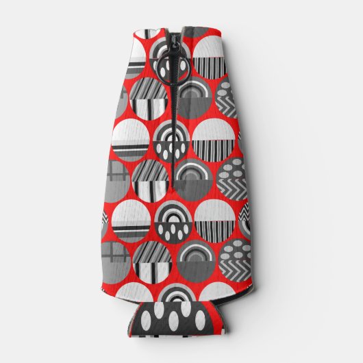 灰色のパターン（の模様が）ある楕円 ボトルクーラー (裏面)