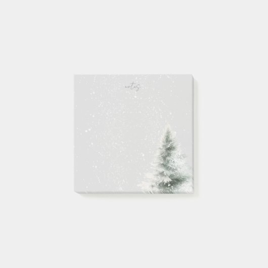 灰色のパーソナライズされた冬をテーマにしたポストイットのメモ ポストイット (正面)