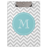 灰色のパーソナライズされた山形のモノグラムのクリップボード クリップボード (正面)