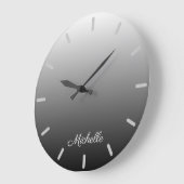 灰色のパーソナライズな勾配のグラデーションで黒い色合い ラージ壁時計 (傾斜)