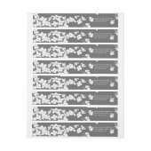 灰色のパーソナライズの白いヴィンテージのミズキ ラップアラウンドラベル (シート)