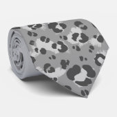 灰色のヒョウのプリントのタイ ネクタイ (ロール)