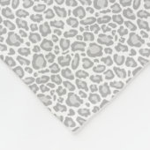 灰色のヒョウのプリント フリースブランケット (角)