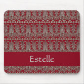 灰色のビクトリアン装飾模様 マウスパッド (正面)