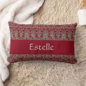 灰色のビクトリアン装飾模様 ランバークッション (ブランケット)