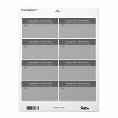 灰色のビジネスの宛名ラベルのスクリプト ラベル (フルシート)