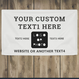 灰色のビジネスロゴ写真シンプルバナー 横断幕