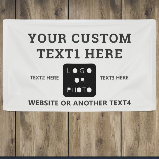 灰色のビジネスロゴ写真シンプルバナー 横断幕