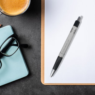 灰色のビジネスロゴ名電話メールWebサイト ボールペン