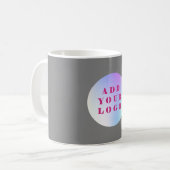 灰色のビジネスロゴ コーヒーマグカップ (正面左)