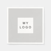 灰色のビジネスロゴ スタンダードカクテルナプキン (正面)