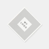 灰色のビジネスロゴ スタンダードカクテルナプキン (角)