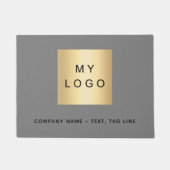 灰色のビジネスロゴ ドアマット (正面)