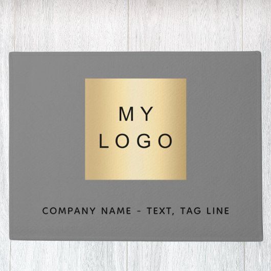 灰色のビジネスロゴ ドアマット