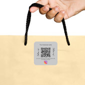 灰色のビジネス名qrコードインスタンス スクエアシール