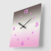 灰色のピンクの影 スクエア壁時計 (傾斜)