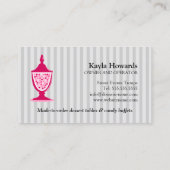 灰色のピンクキャンデーのビュッフェのデザートのテーブル 名刺 (裏面)