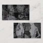 灰色のファッションのスタイリッシュな女性 名刺 (正面/裏面)