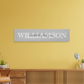 灰色のファミリ名モノグラム記号 キャンバスプリント (インサイチュ (リビング))