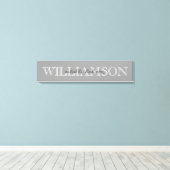 灰色のファミリ名モノグラム記号 キャンバスプリント (インサイチュ (ウッドフロア))