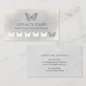 灰色のフェイクスパークルバタフライロイヤリティカード 名刺 (正面/裏面)