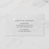 灰色のフェイクスパークルバタフライロイヤリティカード 名刺 (裏面)