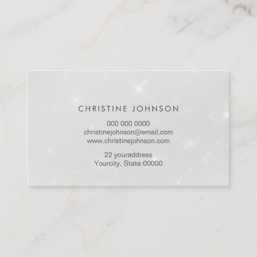 灰色のフェイクスパークルバタフライロイヤリティカード 名刺 (裏面)