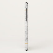 灰色のフェイク大理石テクスチャ金ゴールドアクセントモノグラム Case-Mate iPhoneケース (裏面/左)