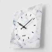 灰色のフェイク大理石テクスチャ スクエア壁時計 (傾斜)
