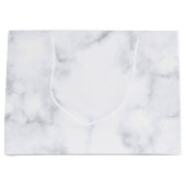 灰色のフェイク大理石テクスチャ ラージペーパーバッグ (正面)