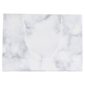 灰色のフェイク大理石テクスチャ ラージペーパーバッグ (裏面)