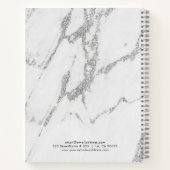 灰色のフェイク灰色の大理石と銀アクセント ノートブック (裏面)