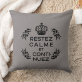 灰色のフランスの黒い保クレストはCalmと運 クッション (ブランケット)