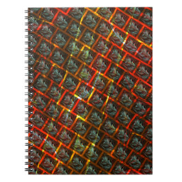 灰色の'フレーム目'、グレーズ、正方形または赤いグリッド。 ノートブック