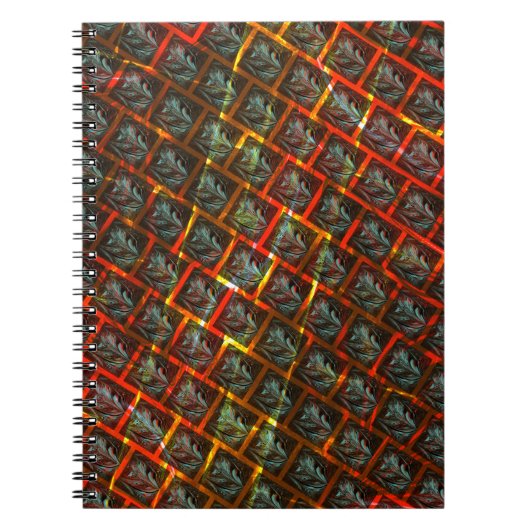 灰色の'フレーム目'、グレーズ、正方形または赤いグリッド。 ノートブック (正面)