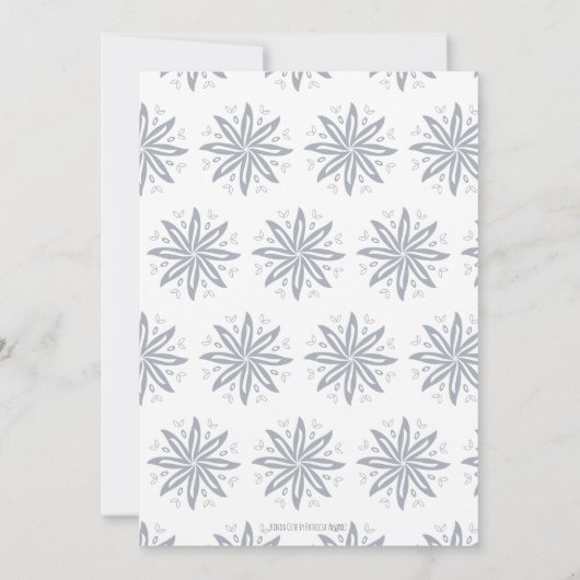 灰色のフローラガールユニークオンアビームかわいい誕生日 招待状 (裏面)