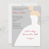 灰色のブライダルシャワーの招待状 招待状 (正面)