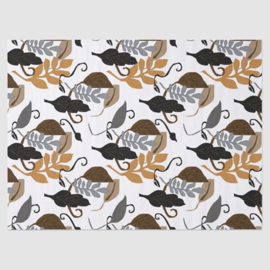 灰色のブラウンの黒いニュートラルの葉 薄葉紙 (正面)