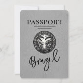 灰色のブラジルのパスポート日付を保存 セーブザデート (正面)